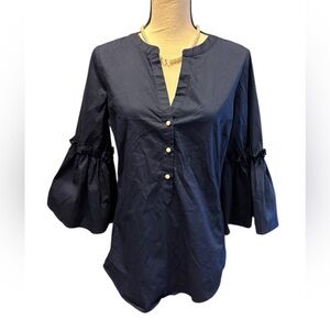 New York & Co Elegant Navy Women's Top Sz S